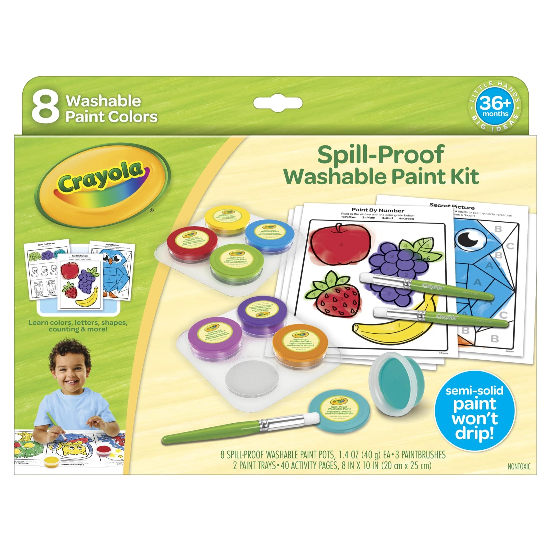 Spill-Proof Paint Activity Kit - Mess-Free Painting Set for Kids