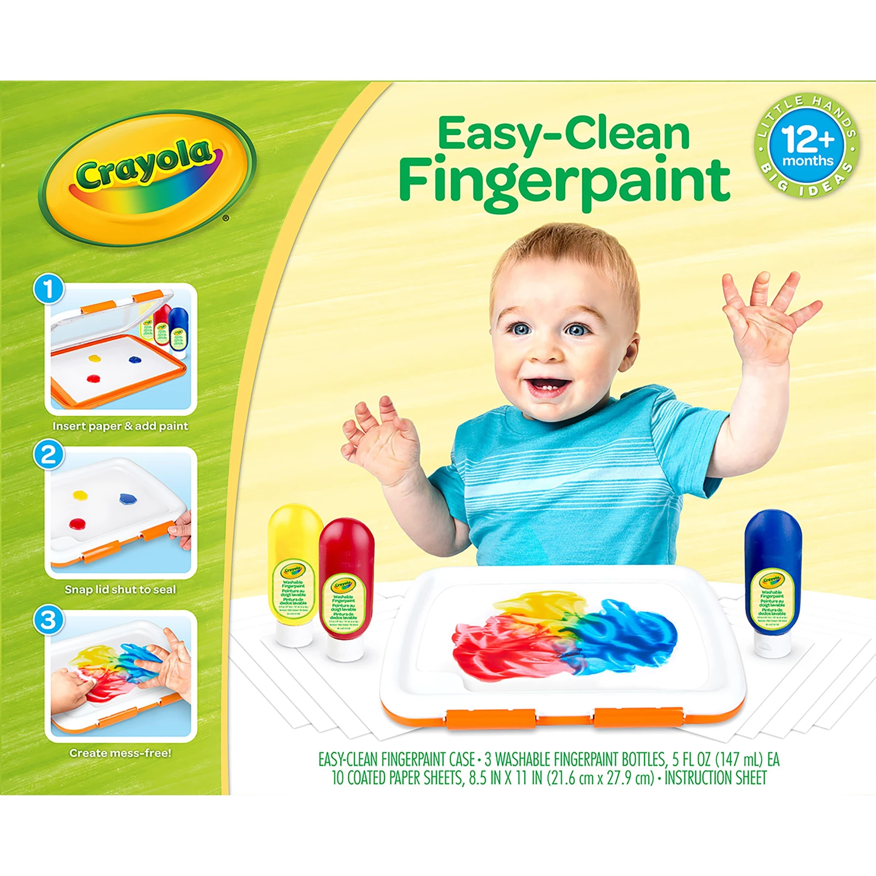 Crayola Easy-Clean Fingerpaint Set - Washable Art Supplies for Kids