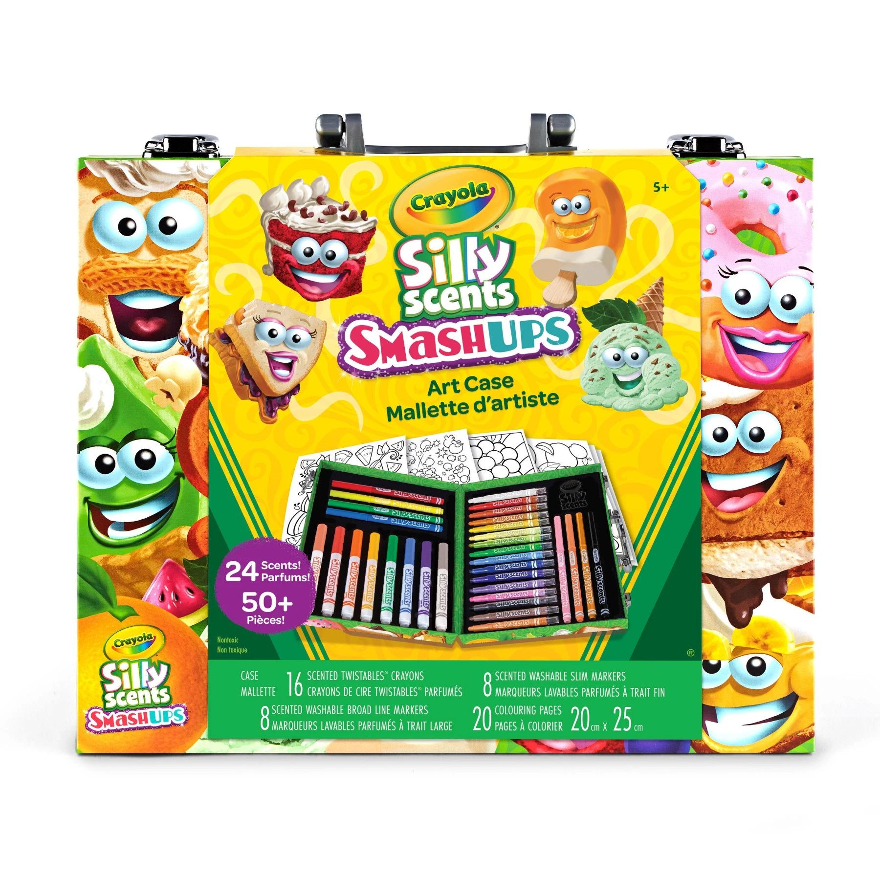 Crayola Silly Scents Mini Inspiration Art Case - Smash Ups Scented Markers, Crayons & Coloring Pages for Kids