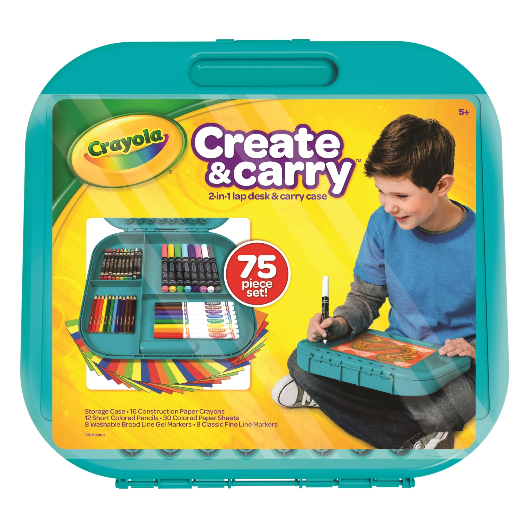75-Piece Art Storage Case & Lap Desk - All-in-One Portable Art Studio