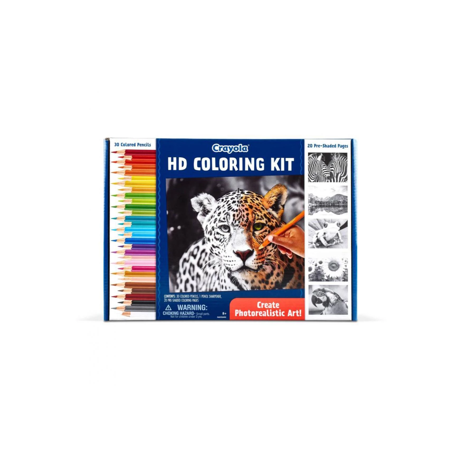 Crayola HD Coloring Kit - 40 Colored Pencils & Shaded Coloring Pages