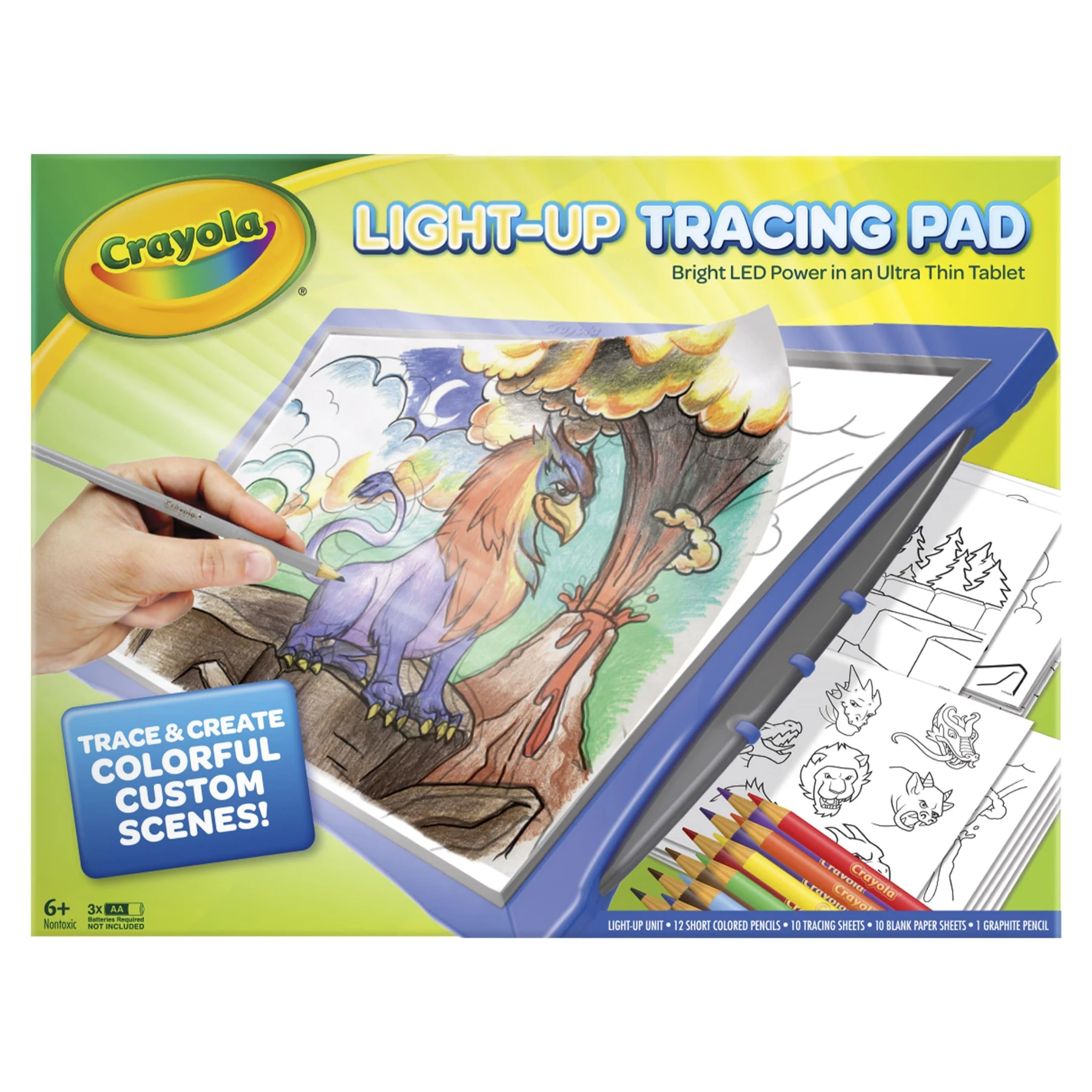 Crayola Light-Up Tracing Pad - Pink Art Set for Kids with 35+ Tools & Tracing Sheets