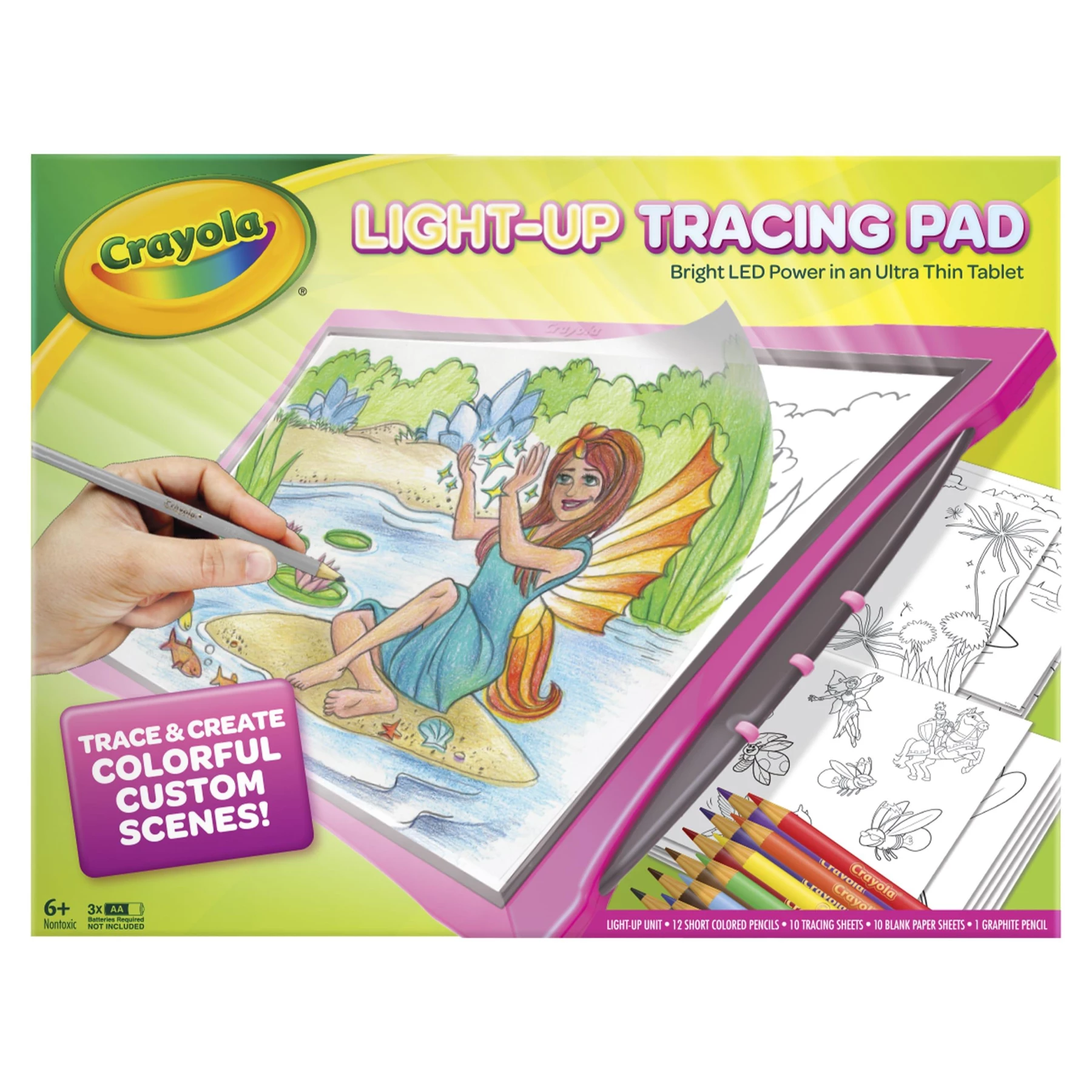 Crayola Light-Up Tracing Pad Art Kit - 100+ Traceable Images & 12 Colored Pencils for Kids