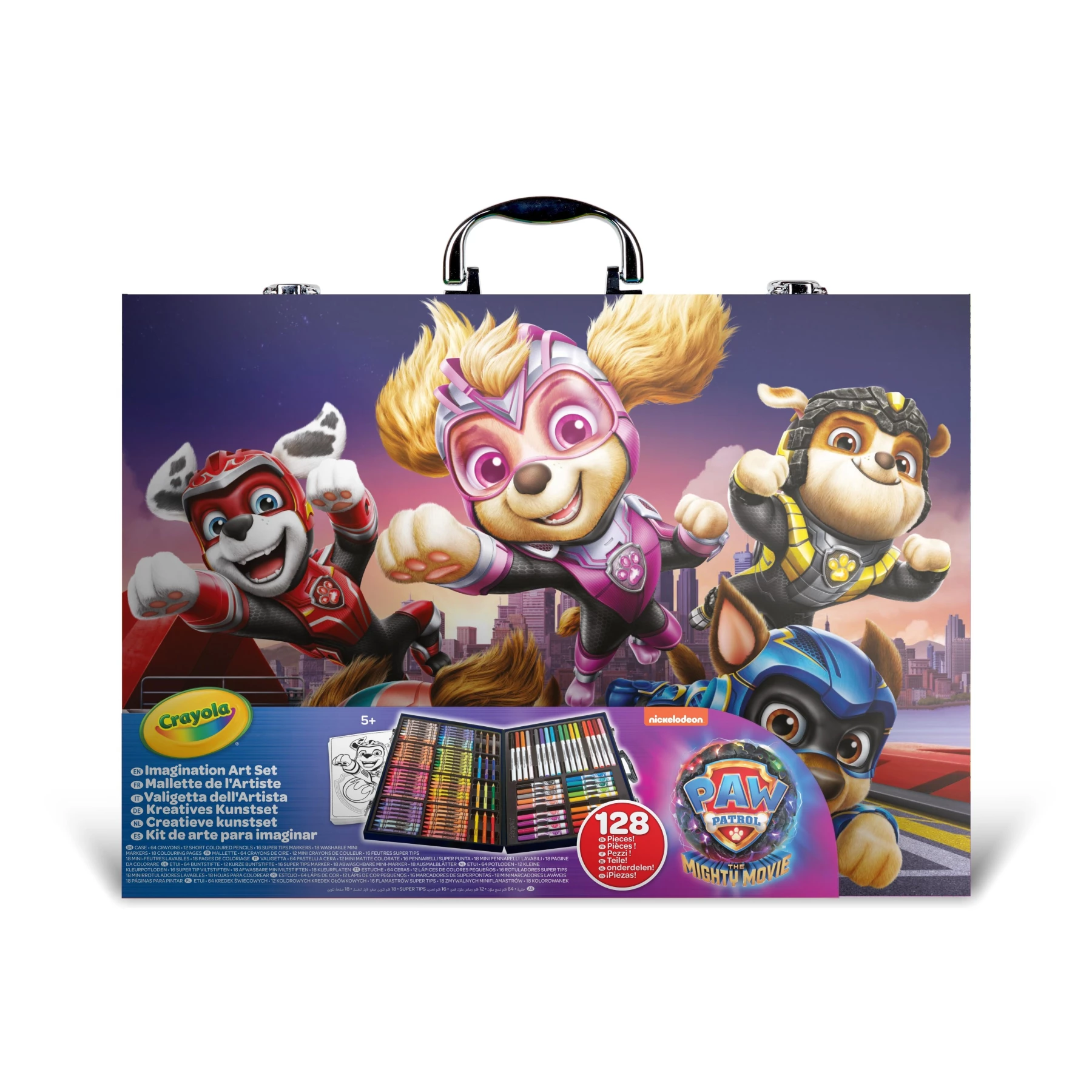 Paw Patrol Art Case - 64 Crayons, 5 Super Tips Markers, 6 Pip-Squeaks Markers & 15 Coloring Pages