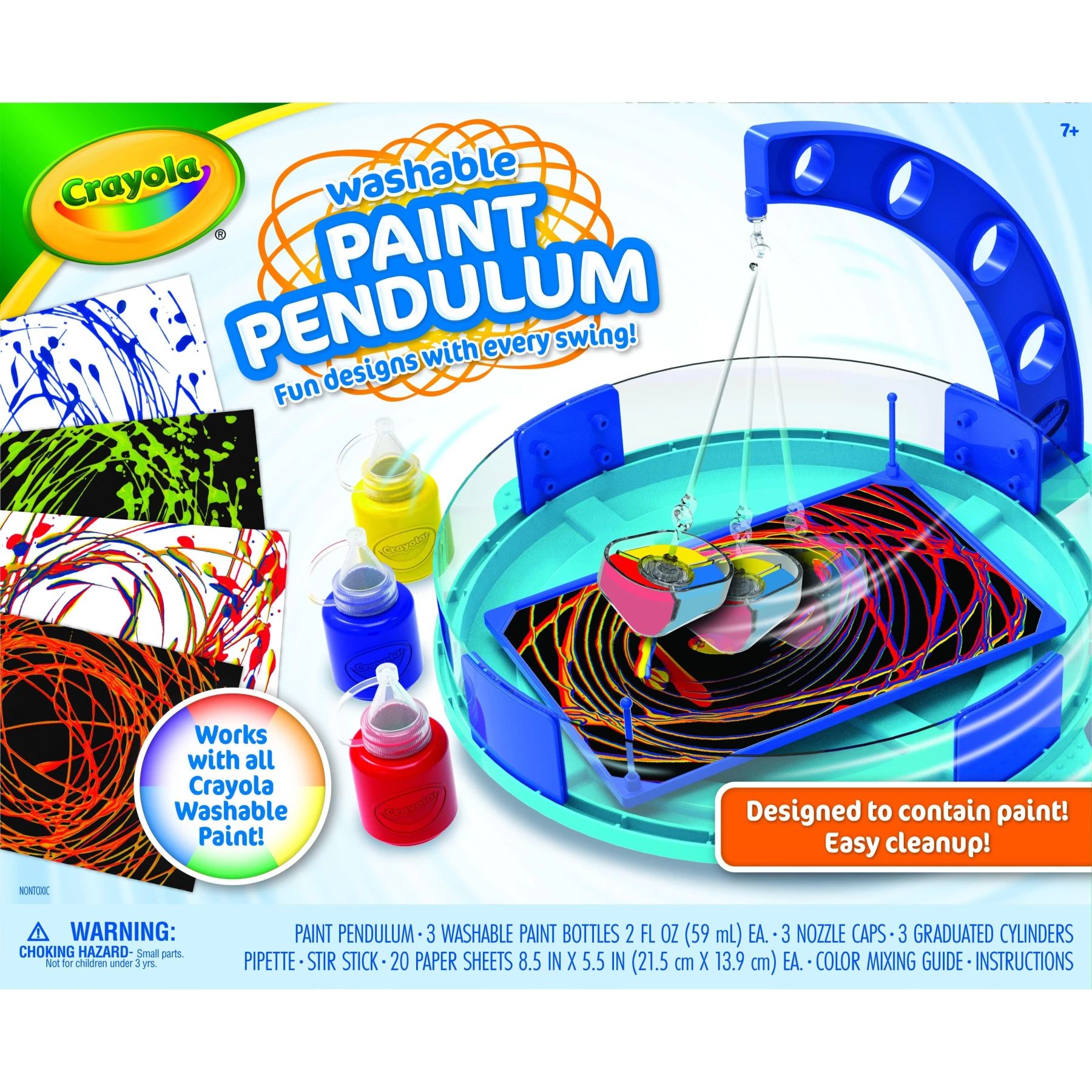 Crayola Paint Pendulum Kit - Geometric Patterns, Washable Paints, Color Mixing Guide & More for Kids