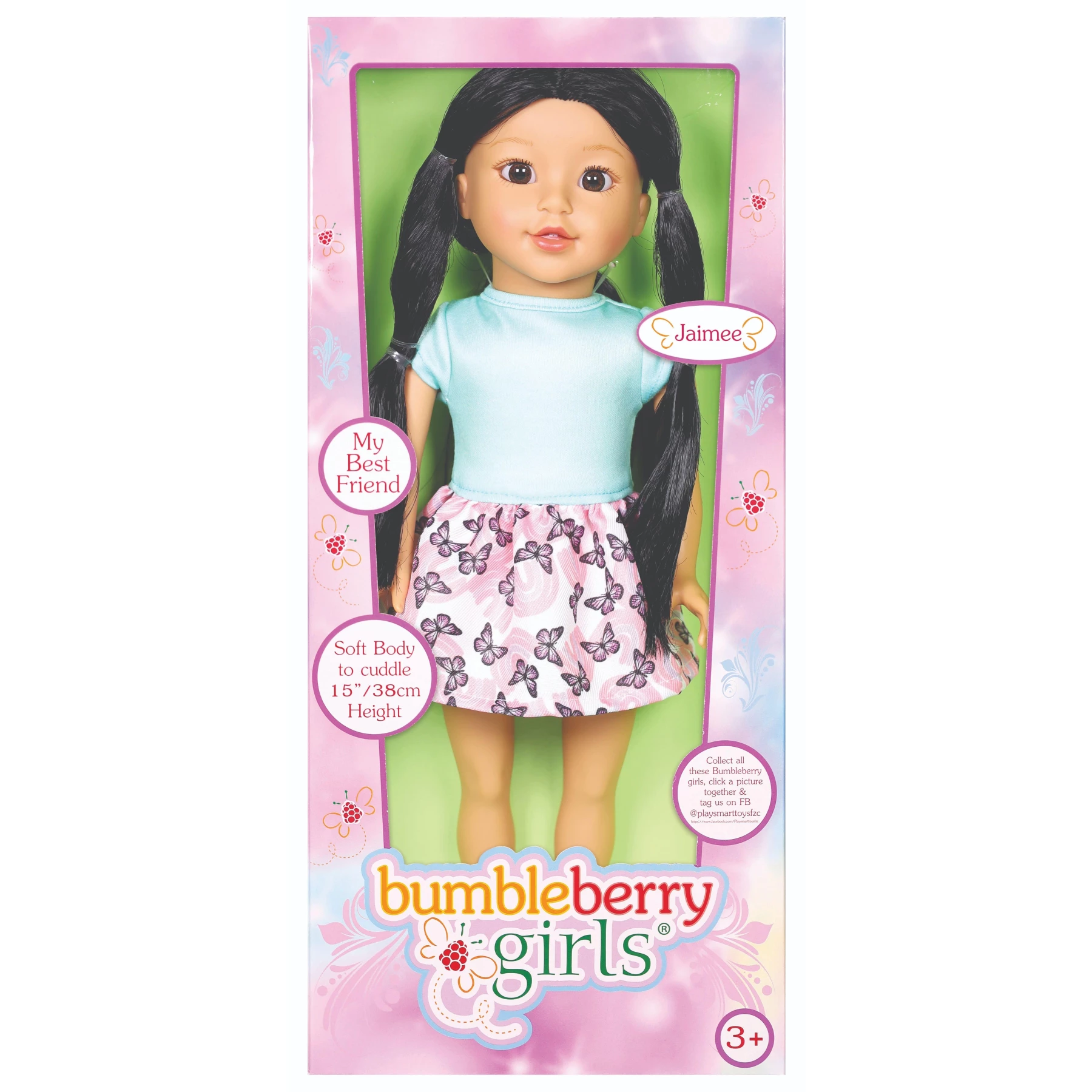 15" (38 CM) Articulated Caucasian Doll - Black Hair & Brown Fixed Eyes