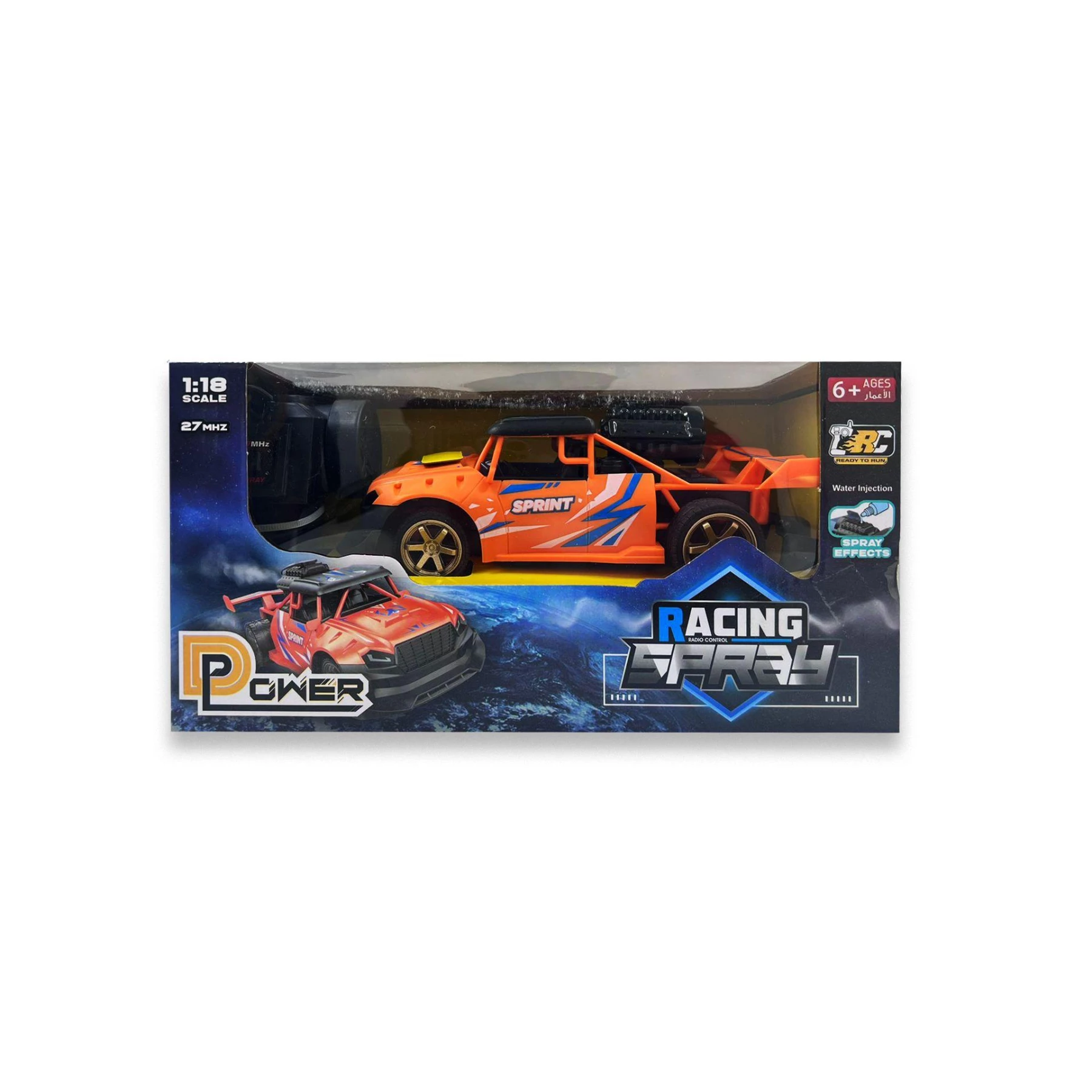D-Power 1:18 R/C 4WD 27Mhz Spray Runner Car Orange - Off-Road Racing, Durable, and Fast