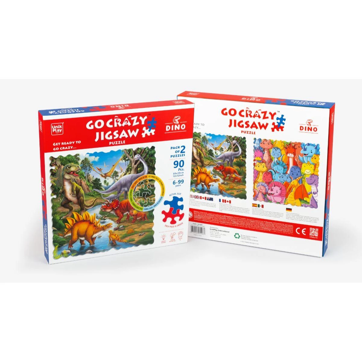 Unikplay Go Crazy Jigsaw - Dino | Fun & Educational Challenge with Vibrant Colors