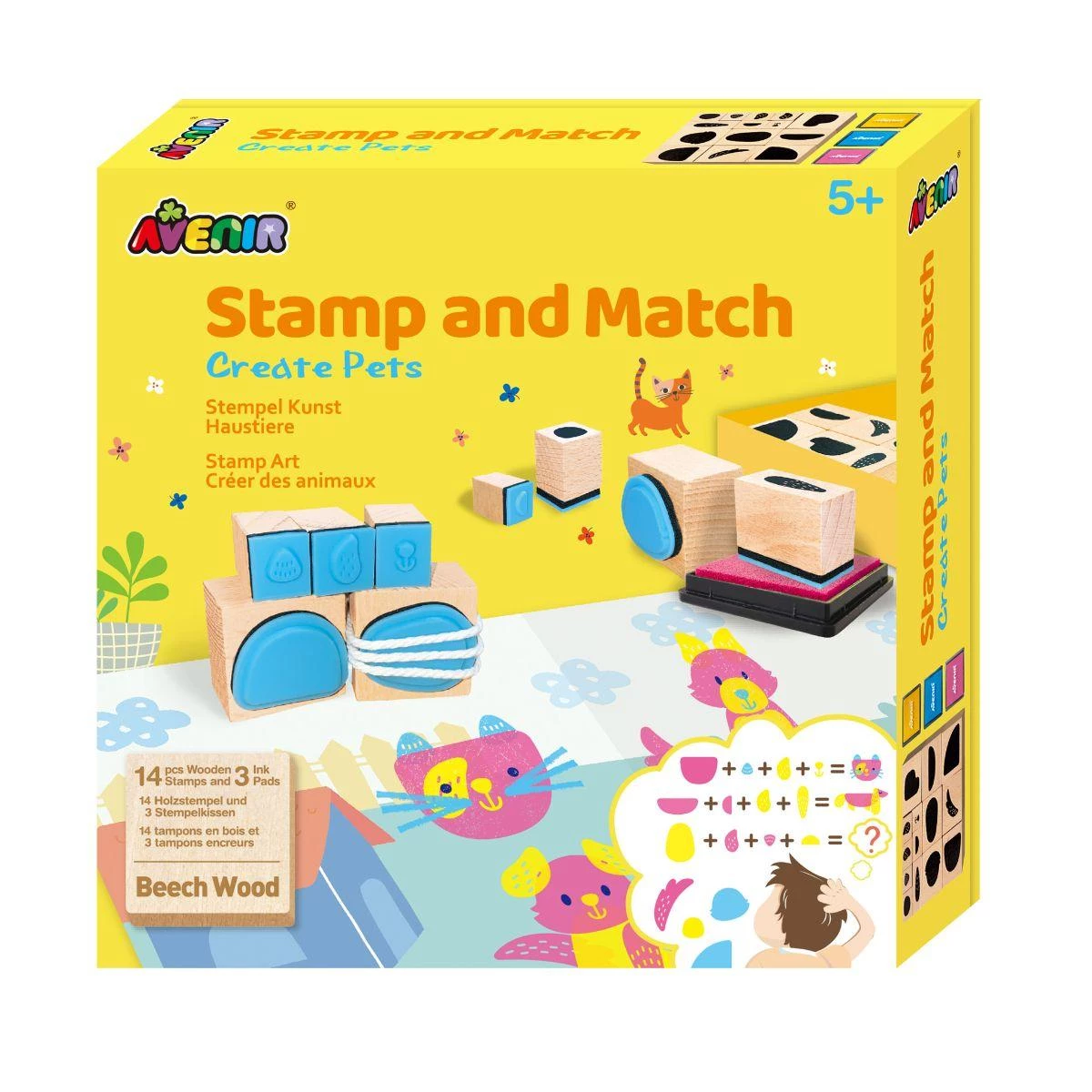 Avenir Stamp and Match - Create Pets - Creative Stamping Set for Kids
