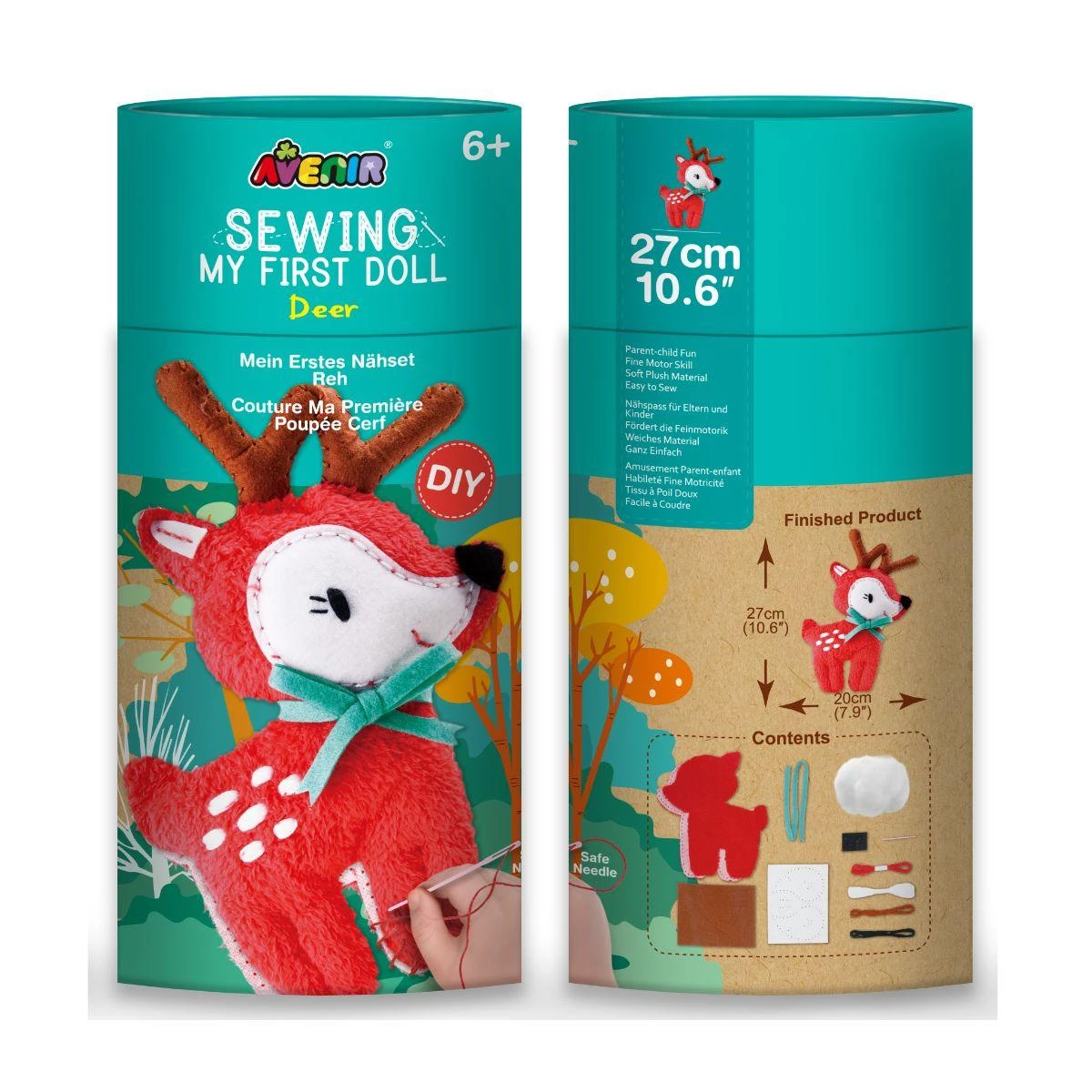 Avenir Sewing My First Doll - Deer | Easy Sewing Craft Set