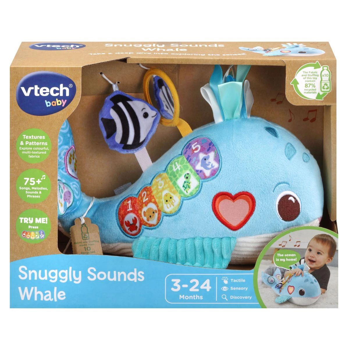 Vtech SNUGGLY SOUNDS WHALE - Interactive Ocean-Themed Toy for Babies