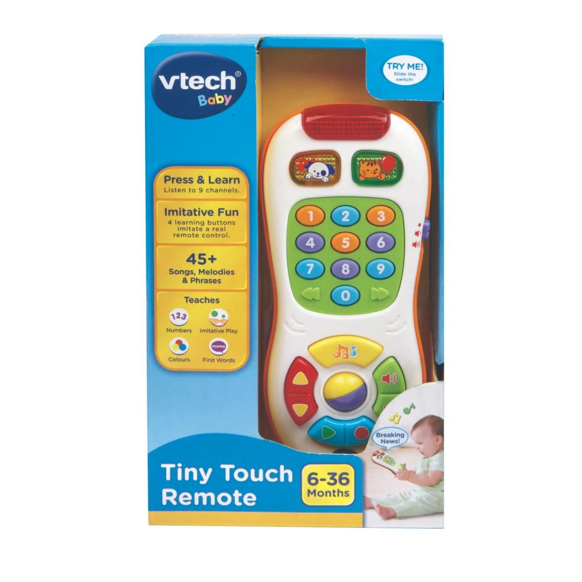 Vtech TINY TOUCH REMOTE - Educational Toy with Light-Up Buttons for Toddlers