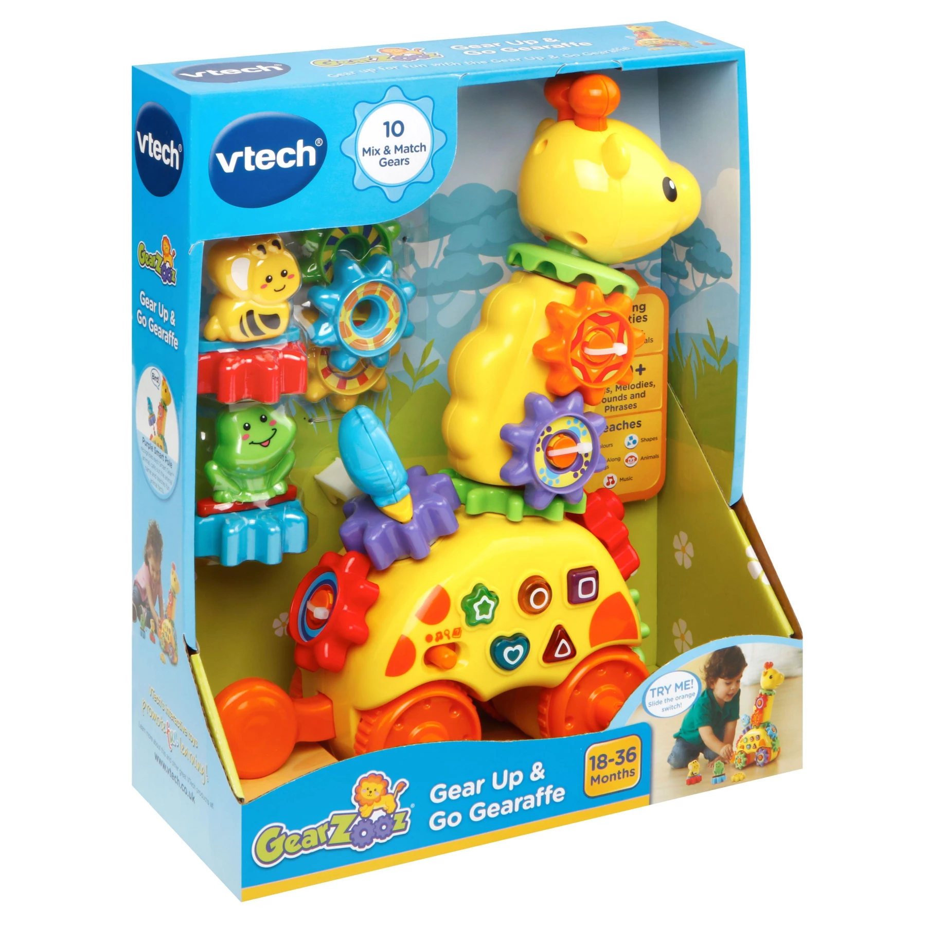 VTech GEARZOOZ (R) - GEAR UP & GO GEARAFF - Interactive Gear Toy for Toddlers