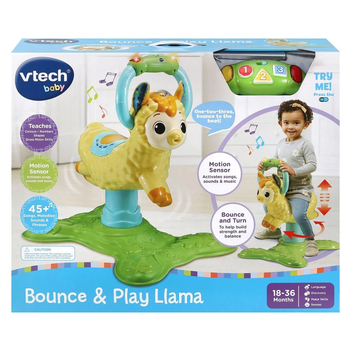 Vtech Bounce & Play Llama - Interactive Bouncing and Learning Toy