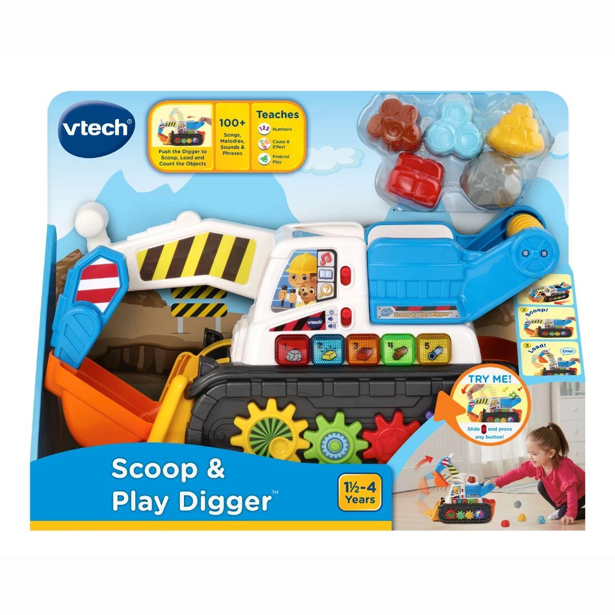 VTech SCOOP & PLAY DIGGER^TM | Digger - Interactive Construction Vehicle Toy