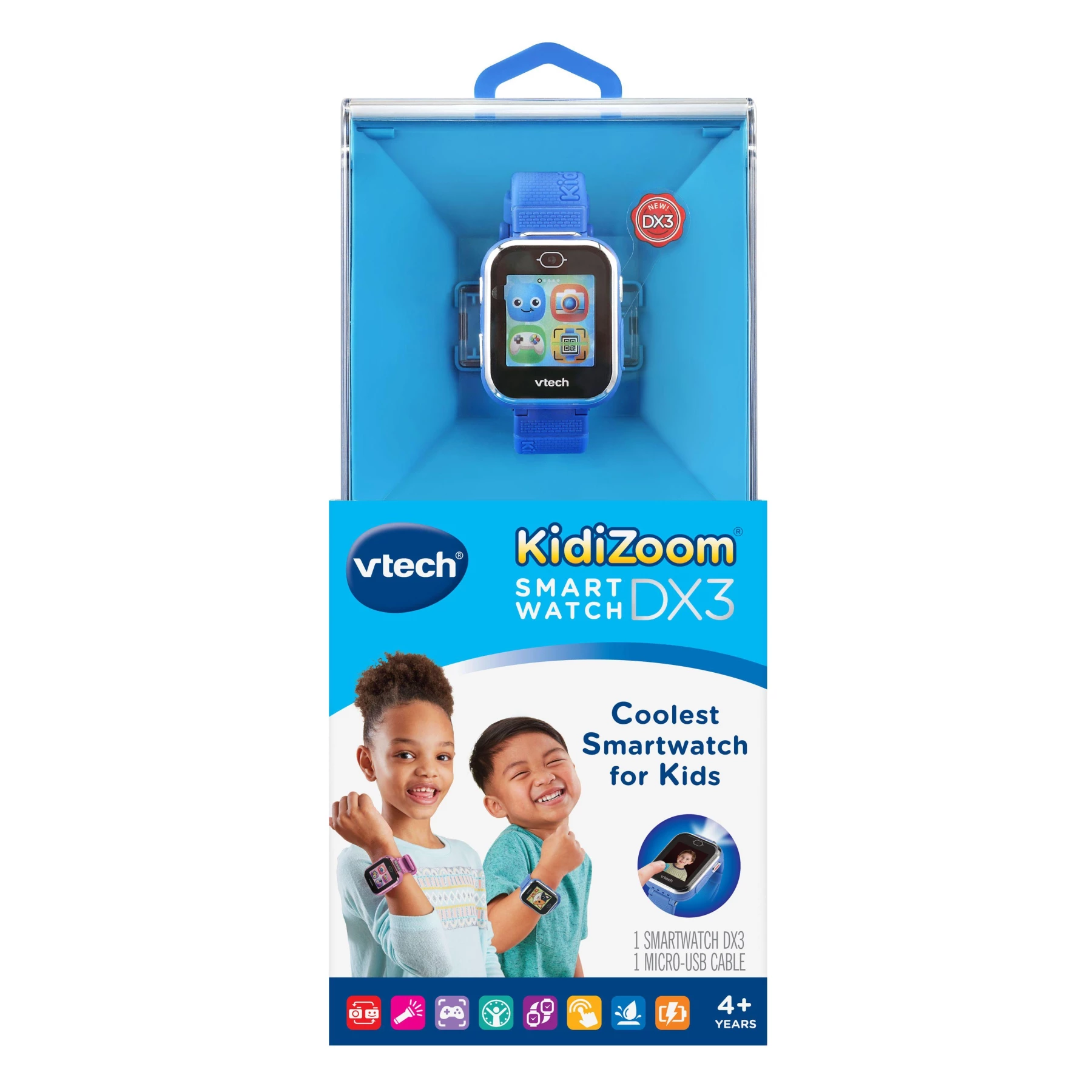 VTech Smartwatch DX3 Blue - Dual Camera & Games