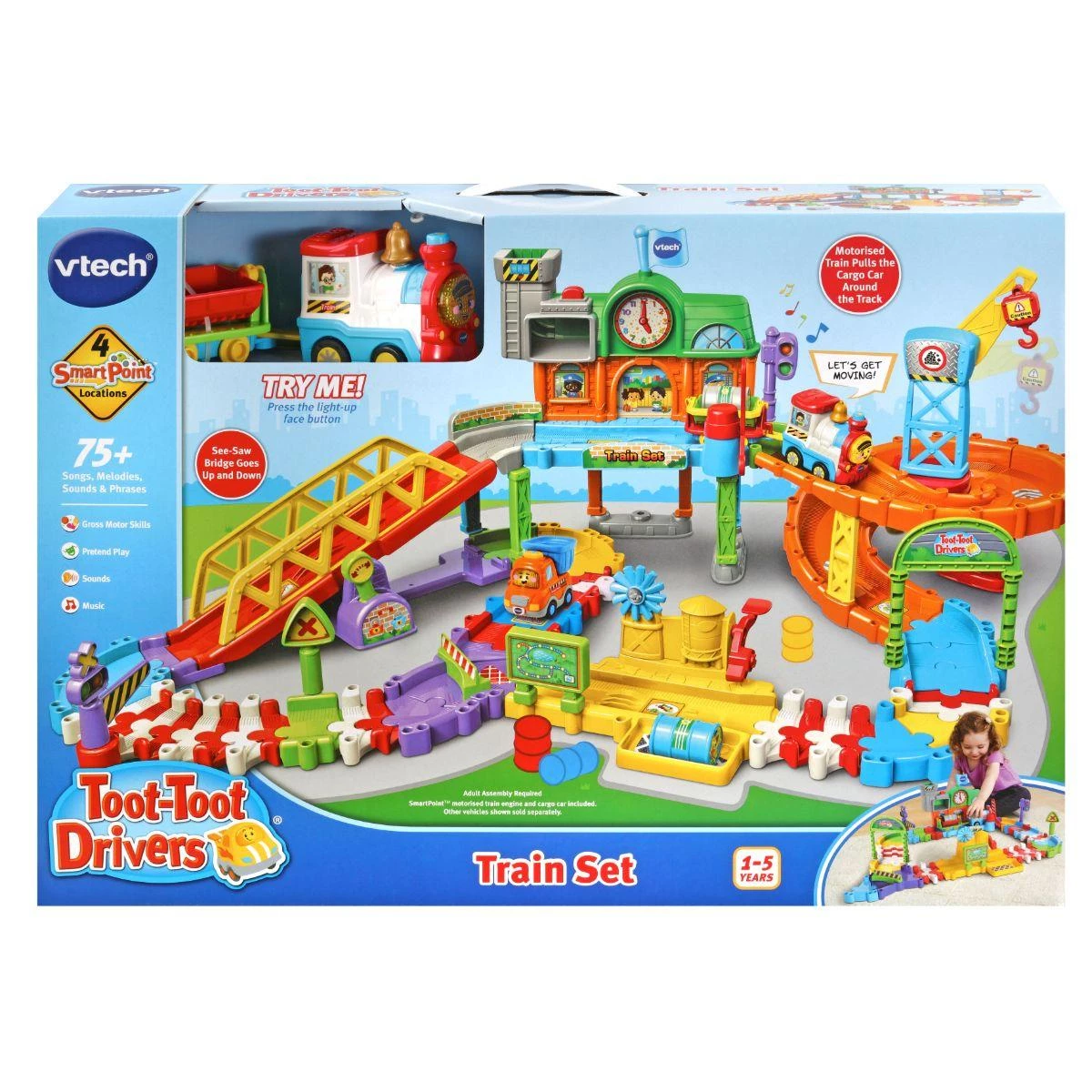 Vtech TootToot Drivers Train Set - Interactive Motorized Playset