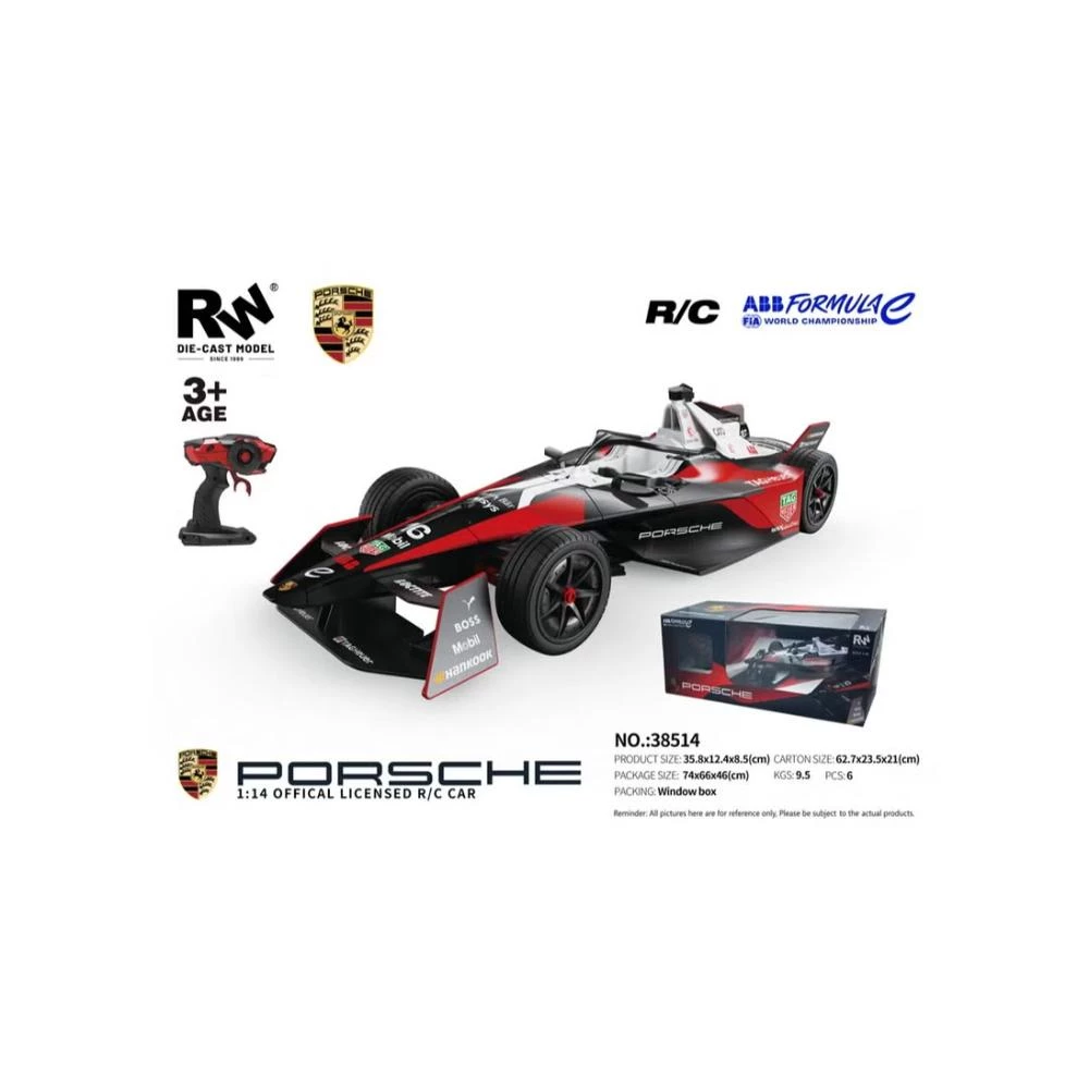 1:14 Scale Porsche Formula E - Remote Control Racing Car with Rechargeable Battery