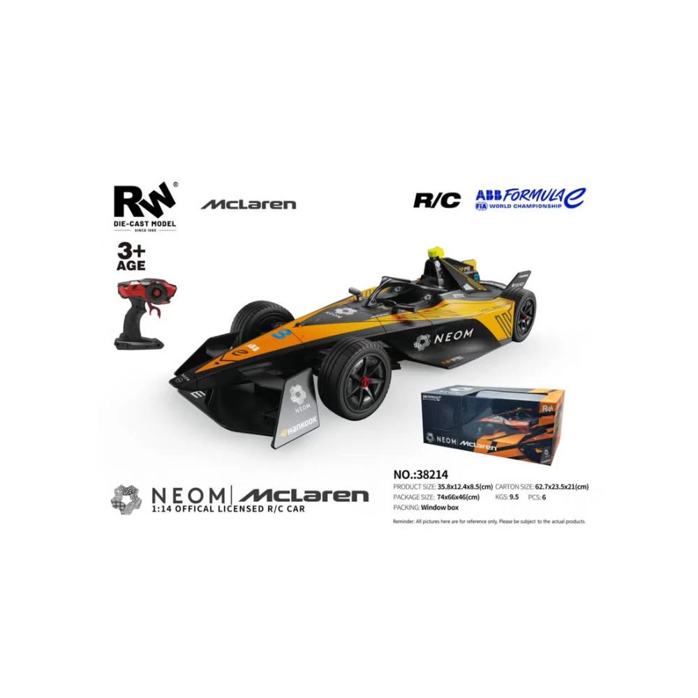 1:14 Scale McLaren Formula E - Remote Control Racing Car with Rechargeable Battery