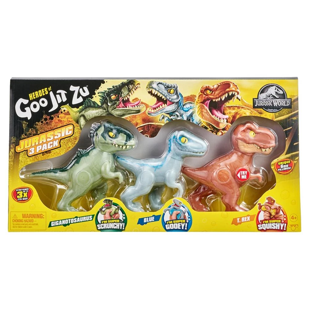 Goo Jit Zu JWD S3 Hero 3 Pack - Exclusive Stretchable Dino Figures