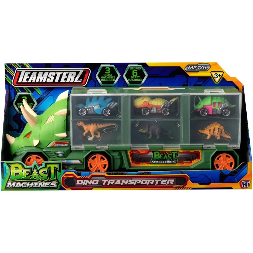 Teamsterz Beast Machine Dinosaur Transporter Truck with Die-Cast Cars