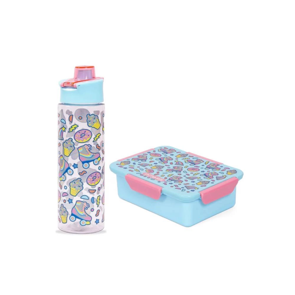 Eazy Kids Lunch Box & Tritan Water Bottle with Flip Lid - Gen Z Skater Blue 750ml + 850ml Leakproof School Lunch Combo by SAMBOX