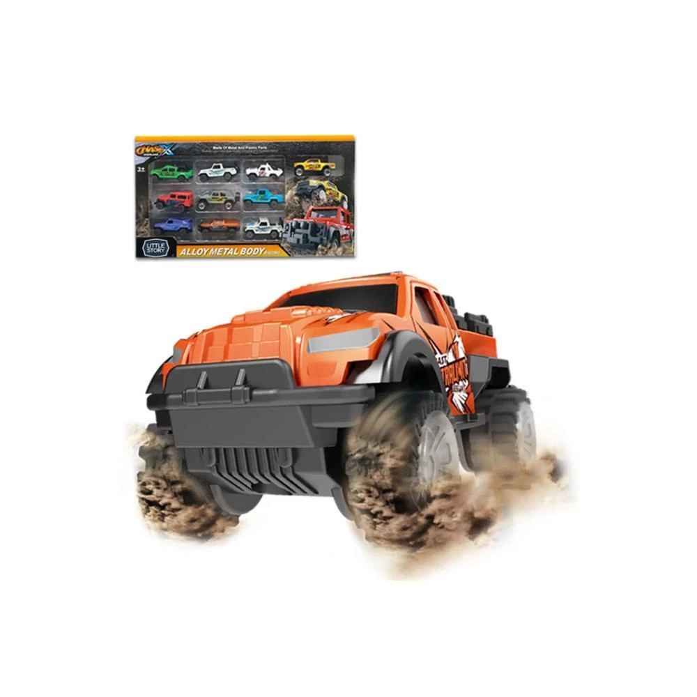 Little Story 10 Pcs Slide Die Cast Graffiti Toy Car Set | Colorful Metal Vehicles for Kids | Creative Play by SAMBOX