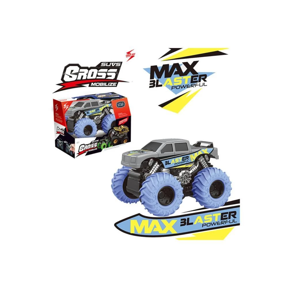 Little Story 4X4 Inertia Die Cast Car - Blue | Off-Road Metal Toy Vehicle for Kids by SAMBOX