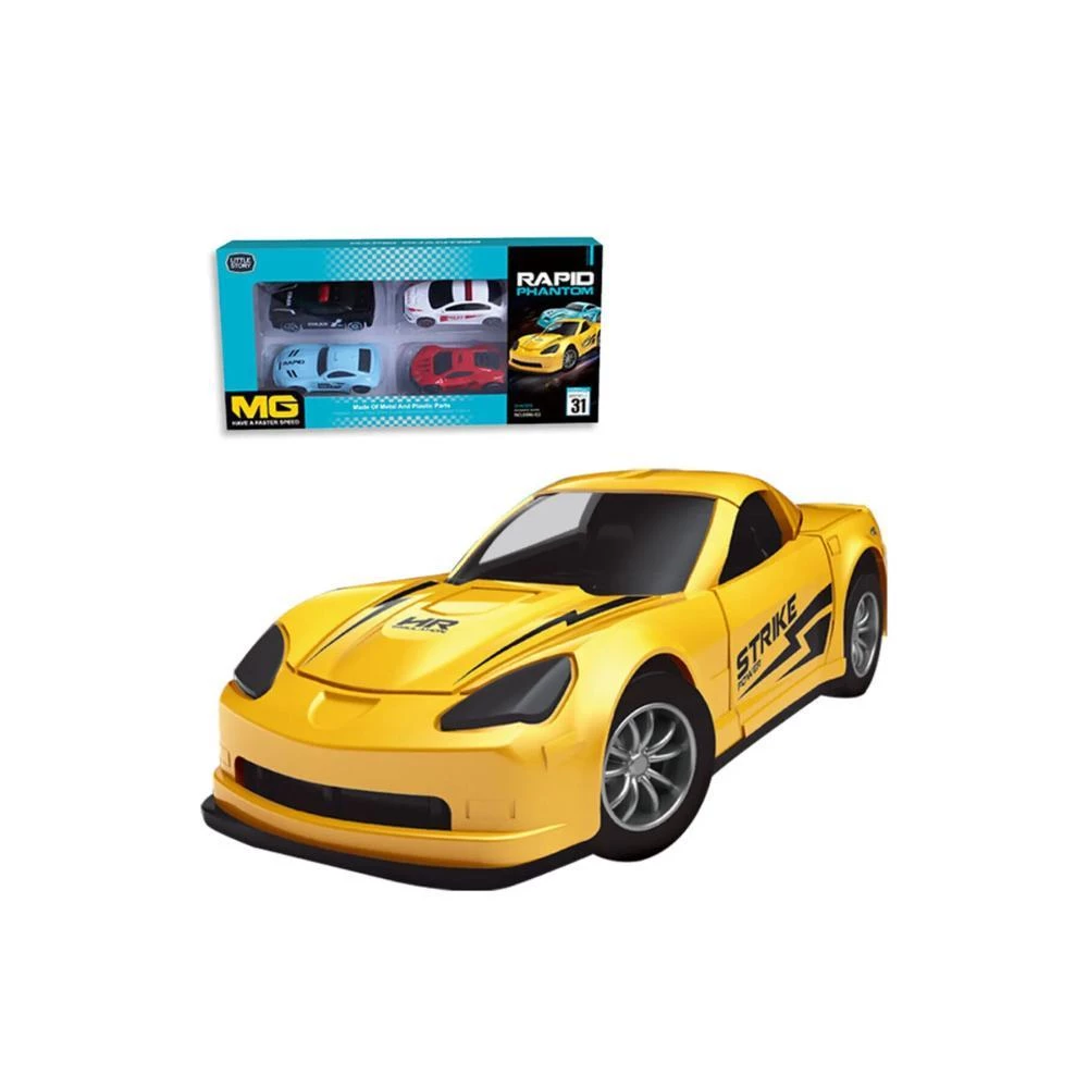 Little Story 4Pcs Slide Die-Cast Toy Rapid Car Set