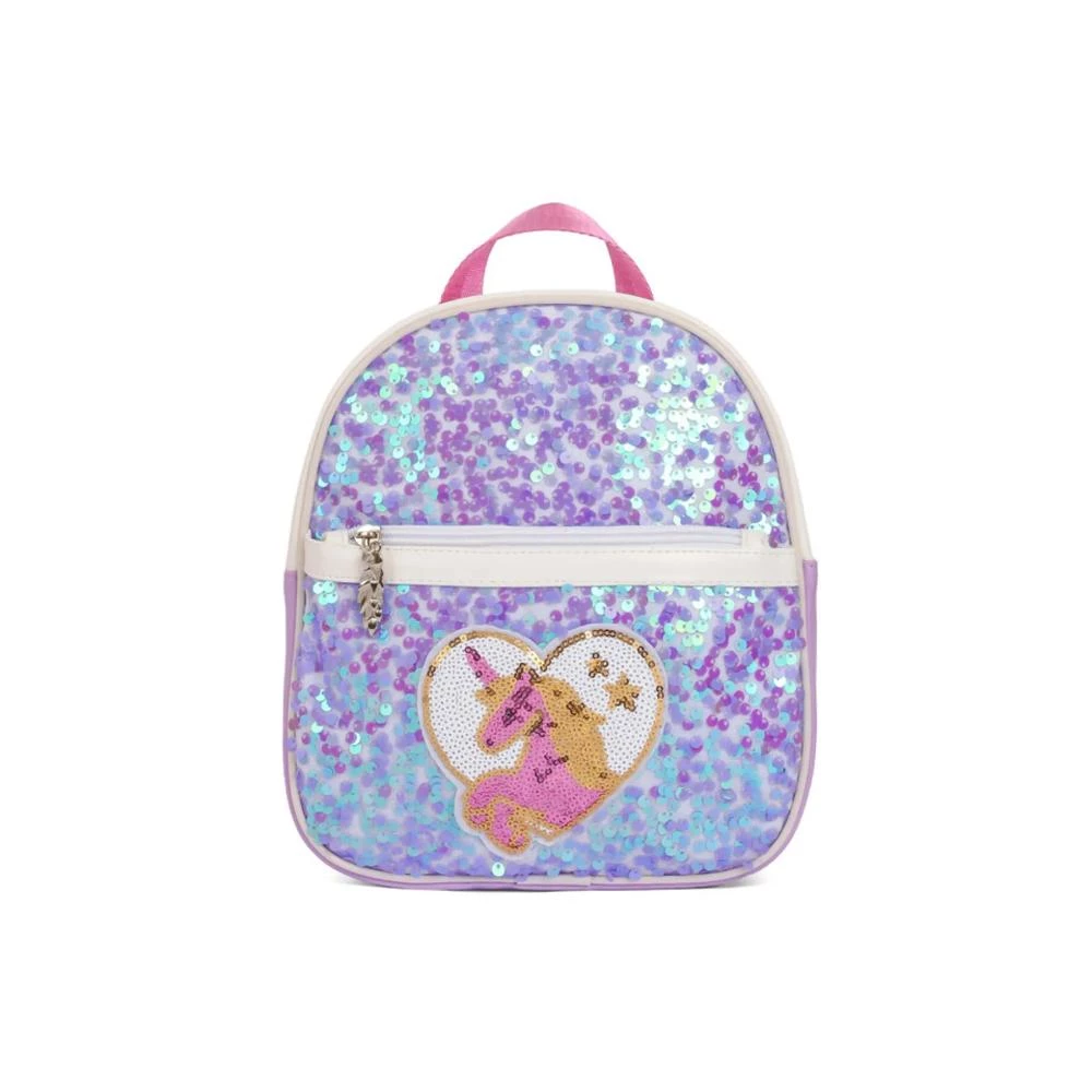 Eazy Kids Sequin School Backpack - Horse Purple