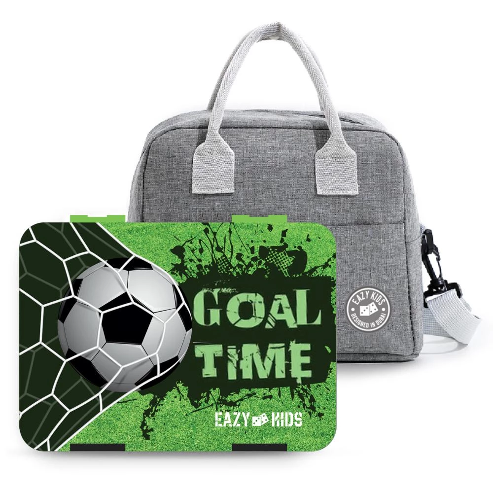Eazy Kids Bento Box with Insulated Lunch Bag & Cutter Set - Combo - Goal Time