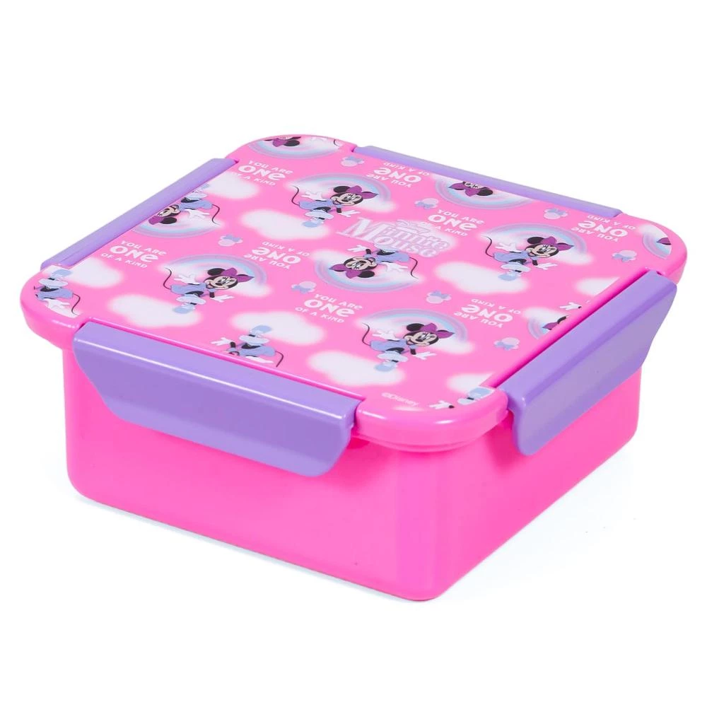 Eazy Kids Disney Minnie Mouse Lunch Box - 650ml Leakproof & BPA-Free Snack Container - Pink