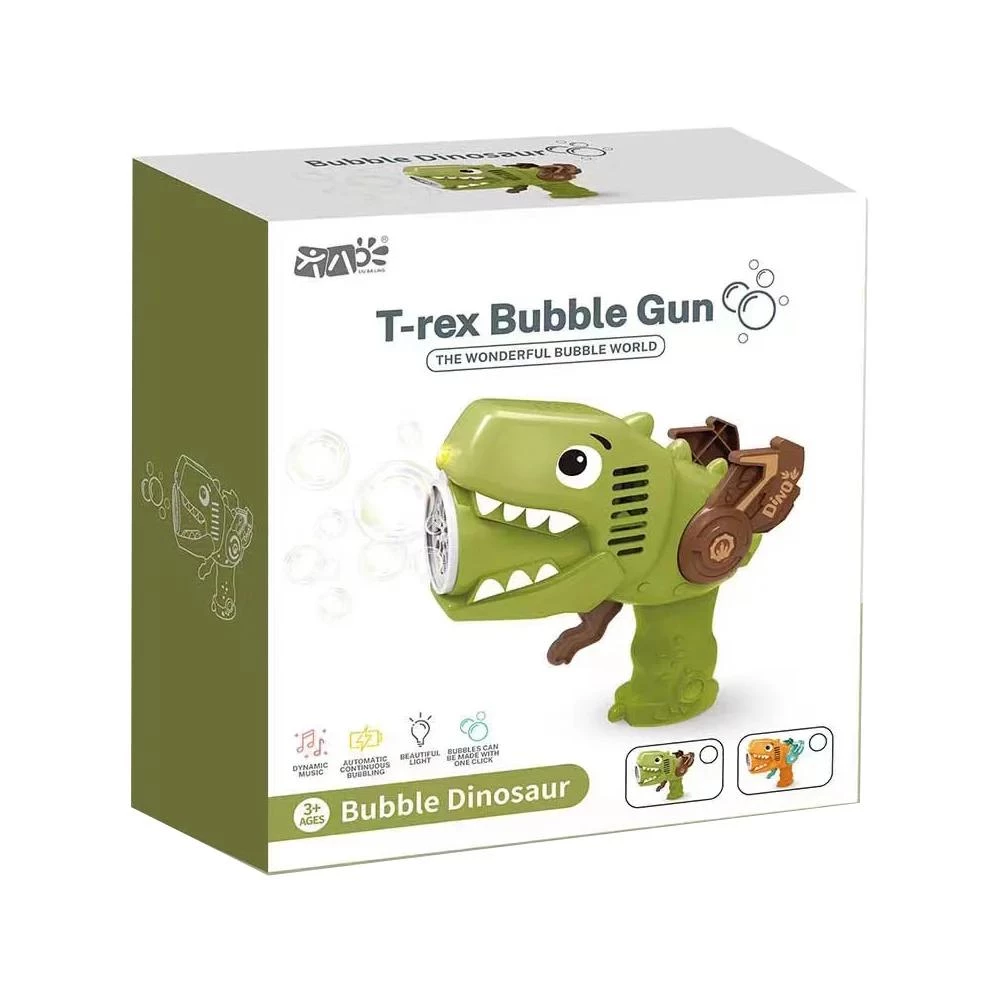 T-Rex Bubble Gun - Dinosaur Bubble Blaster for Kids 3+ - Assorted Colors