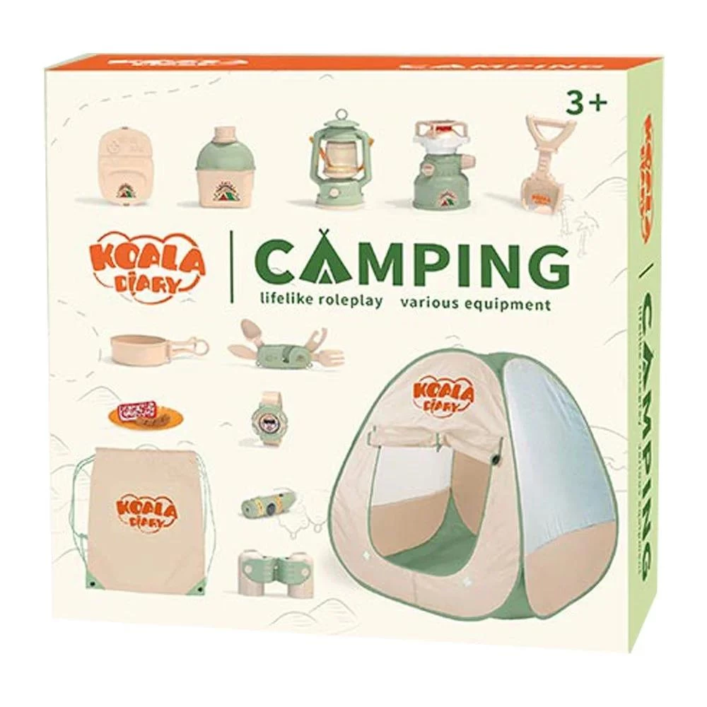 Mini Camper Kit - 13-Piece Kids’ Camping Tent & Gear Set - Pretend Play Adventure Toy for Ages 3+