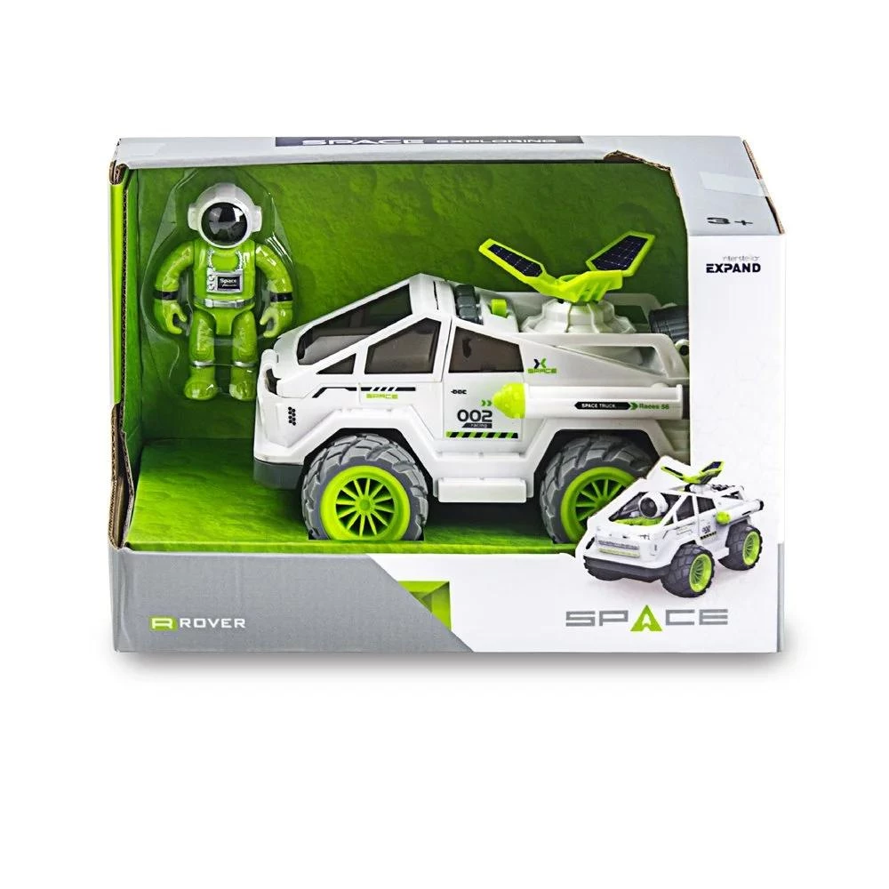 Space Explorer Rover Toy - Lights, Solar Panels, Rugged Wheels, Opening Windshield & Figure - Ages 3+
