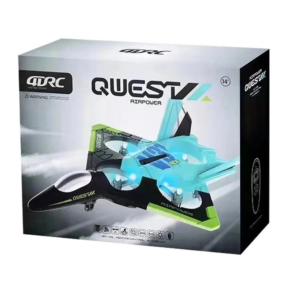 RC Quadruple Aircraft Fighter (Altitude Hold Edition) - Brushless Motors, LED Lights, 2.4GHz Remote Control - 1PC (Color May Vary)