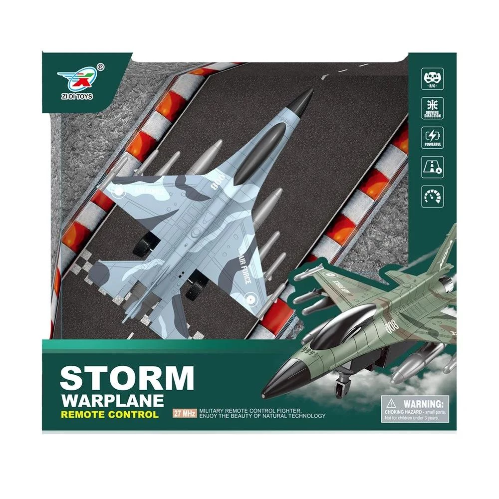 27MHz Four-Way Remote Control Fighter - Military-Themed RC Plane (Non-Flying)