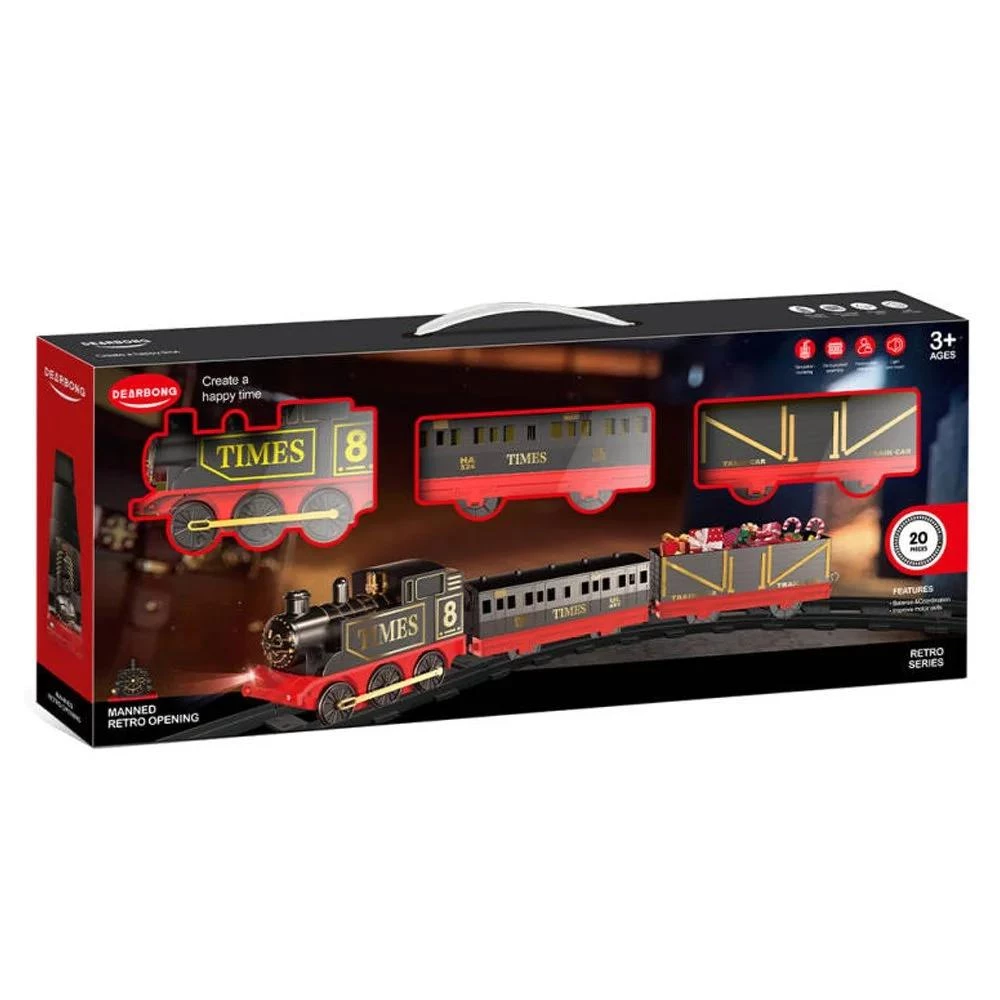 Retro Electric Train Set - Classic Santa Express with Jingle Bells Melody