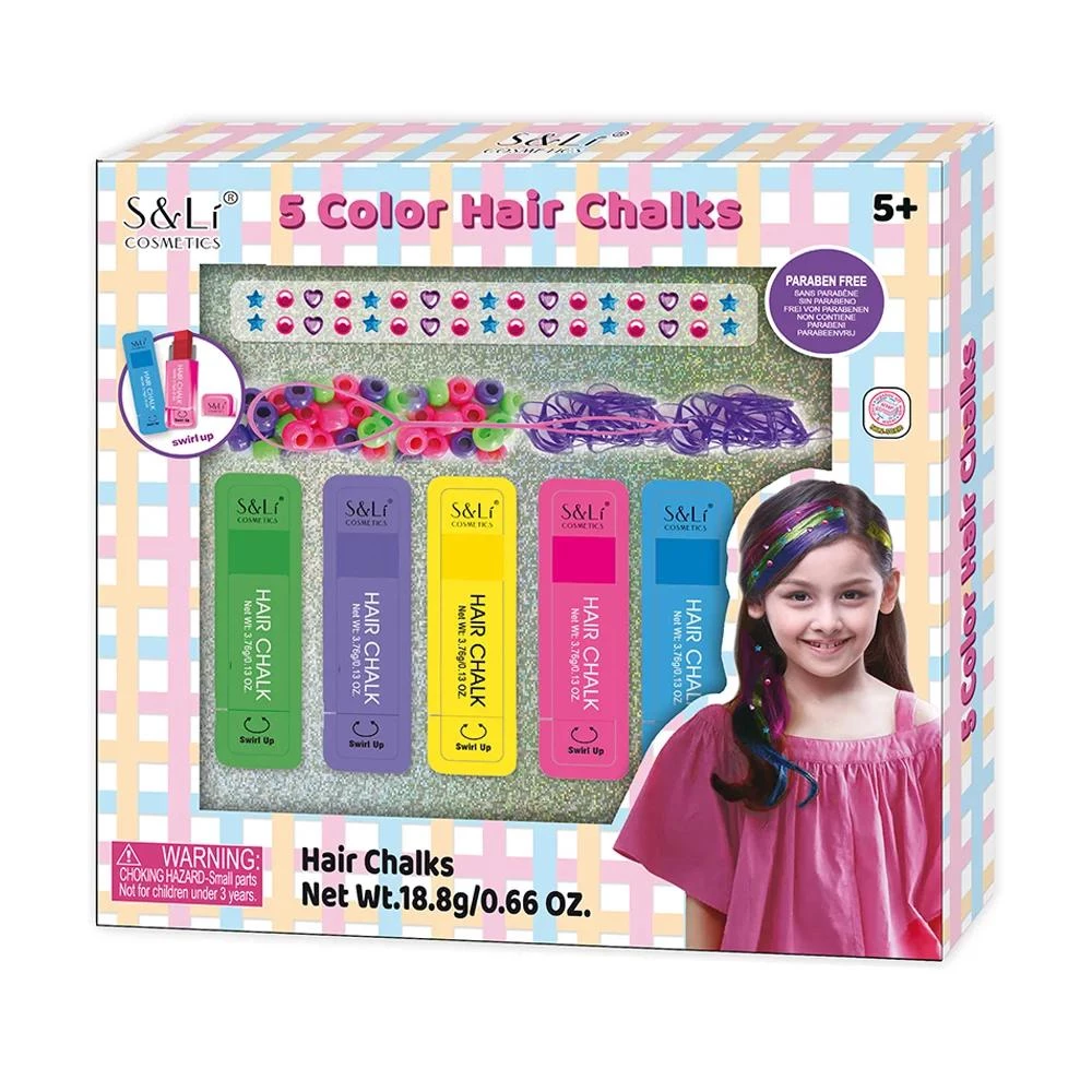 Swirl Up 5 Hair Chalk Color Set - Paraben-Free Temporary Hair Color for Girls