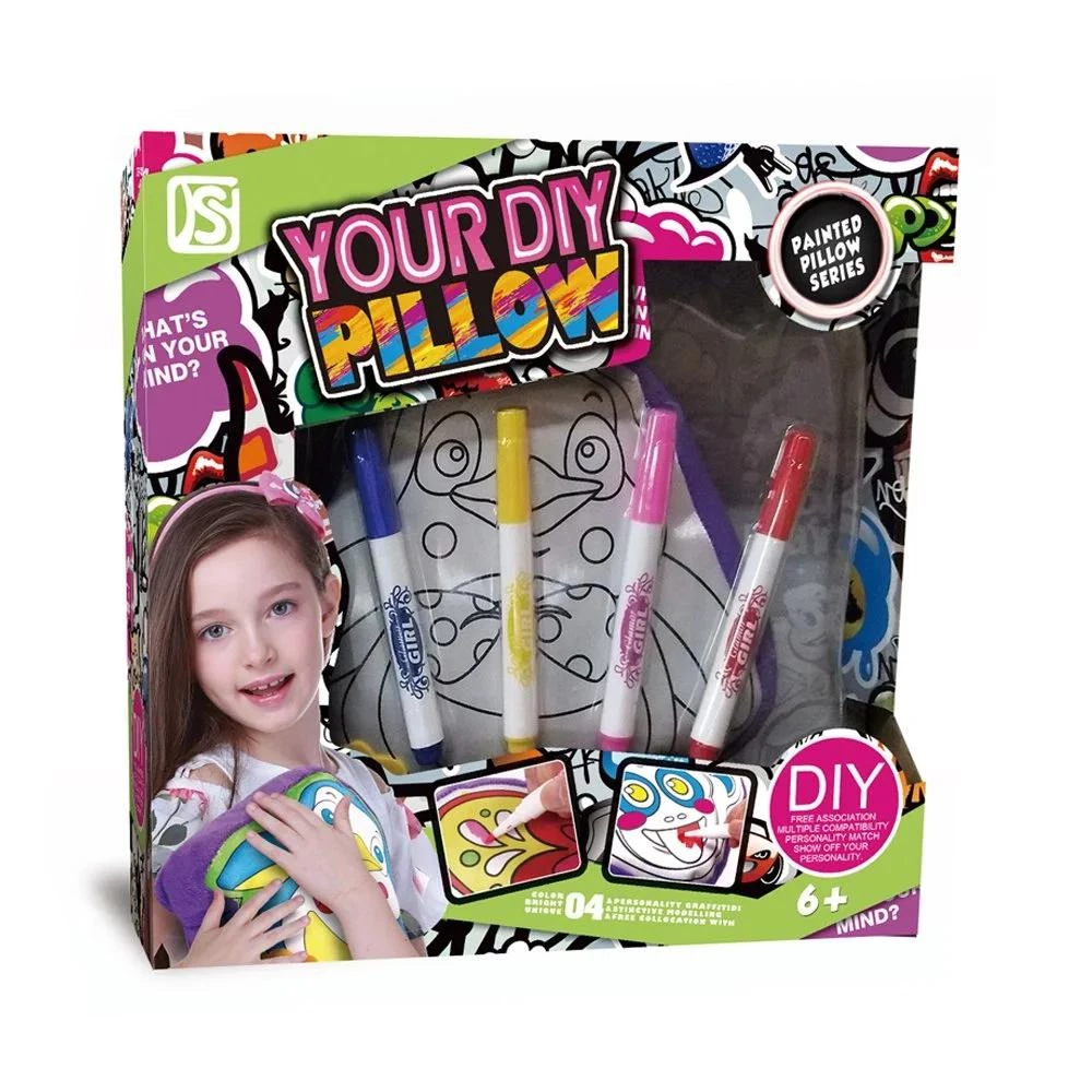 Design Your Own Penguin - DIY Fabric Pillow Kit with 4 Color Pens - Creative Craft Set (Ages 6+)