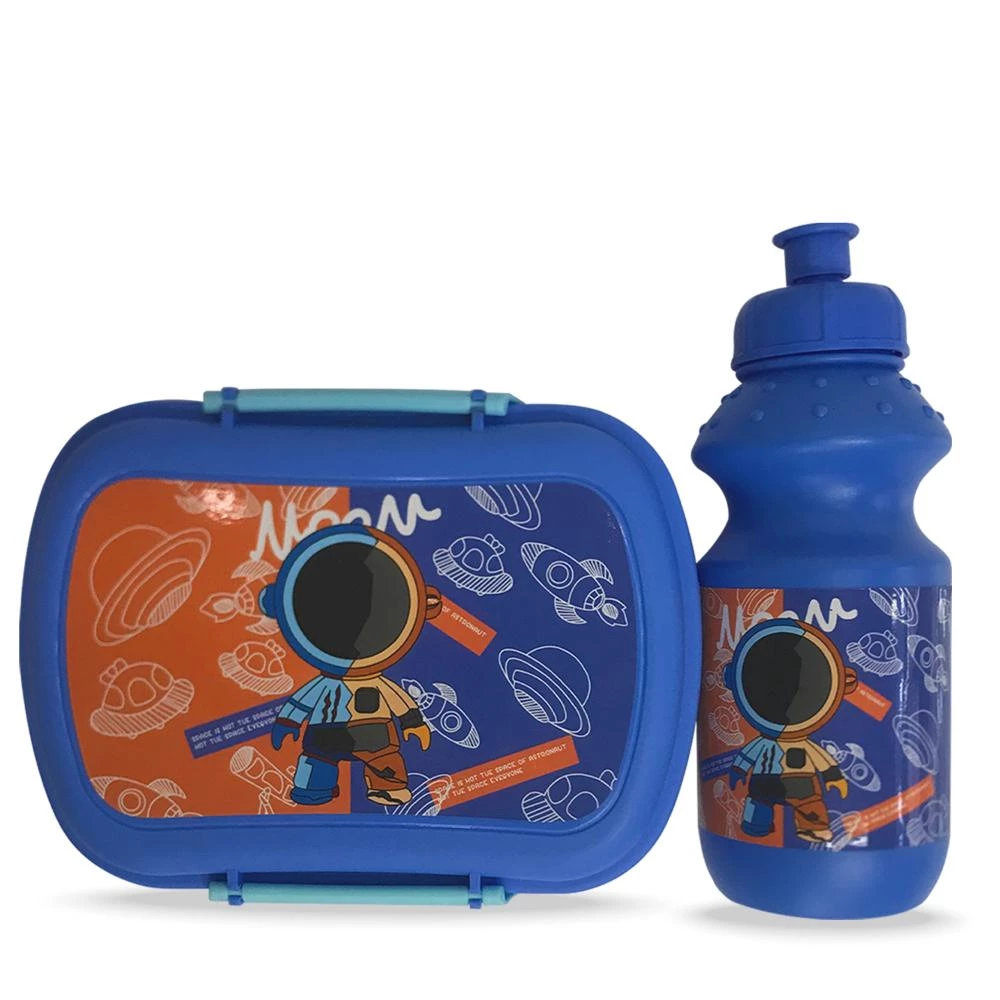 Eazy Kids Lunch Box & Water Bottle Set – Astronaut Blue | 750ml Tiffin + 350ml Sipper Bottle