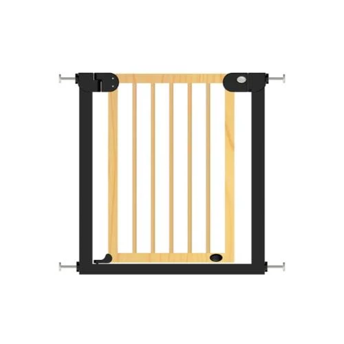 Baby Safe Wooden Safety Gate - Natural Wood Extendable Auto-Close Gate for Doors & Stairs