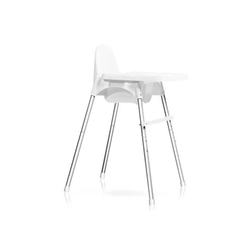Teknum High Chair H1 - Adjustable White Baby Chair with Safety Harness and Removable Tray