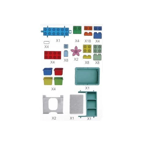 Little Story 3-in-1 Activity Table with 59 Blocks - Creative Building, Sand & Water Play Table for Kids