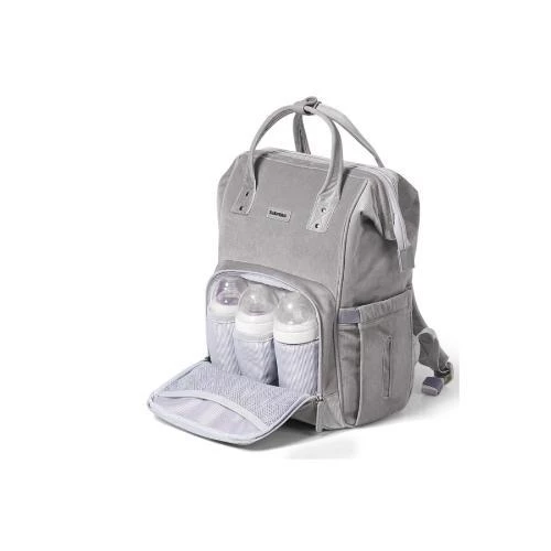 Sunveno Diaper Bag Corduroy - Grey Stylish Travel Baby Bag with USB Port and Multiple Pockets by SAMBOX