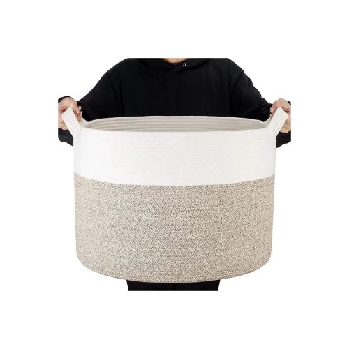Little Story Cotton Rope Diaper Caddy XL - Ivory Nursery Organizer by SAMBOX