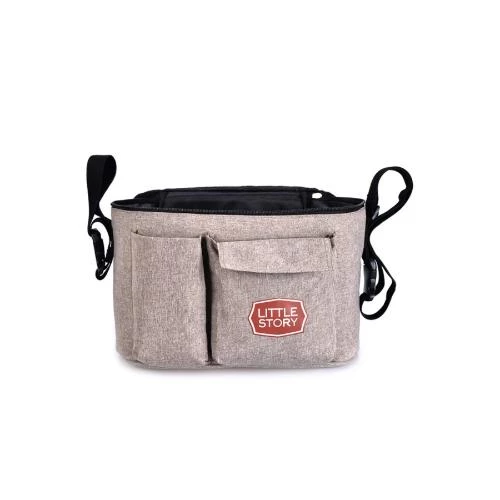 Little Story Stroller Organizer Travel Bag -Ivory Convertible Diaper Storage by SAMBOX