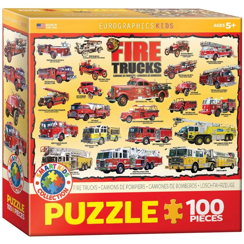 EuroGraphics Fire Trucks 100-Piece Puzzle  Fun and Exciting Puzzle for Kids