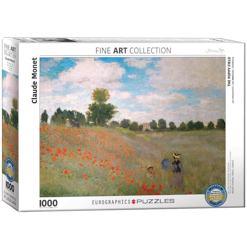 EuroGraphics The Poppy Field by Claude Monet 1000-Piece Puzzle  Iconic Impressionist Art Puzzle