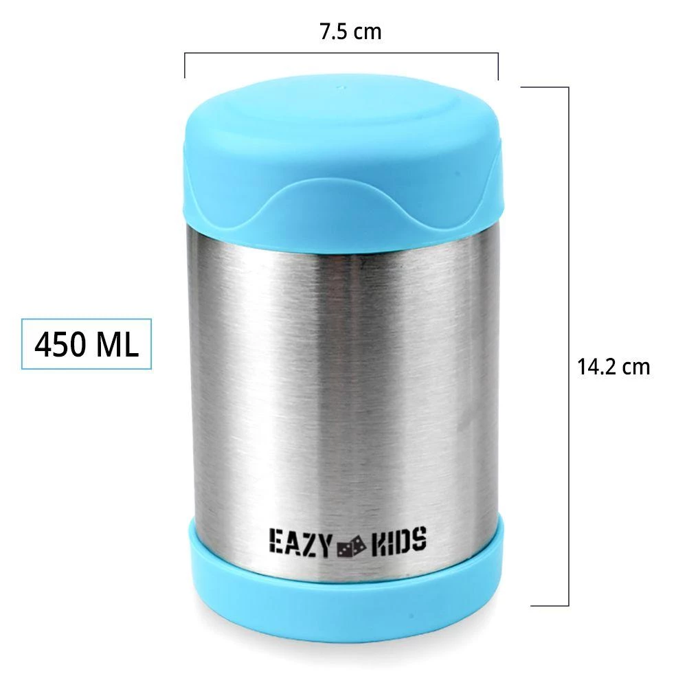 Eazy Kids Jumbo Insulated Jar 450ml -Blue Stainless Steel Thermal Food Container by SAMBOX